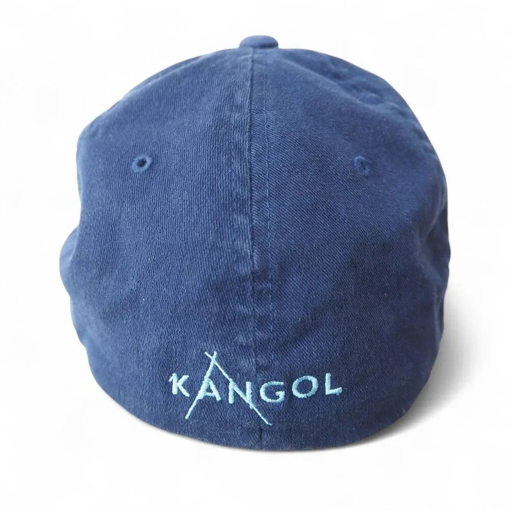 Kangol Vintage 90s FlexFit 100% Cotton Fitted‎ Hat Navy / Light Blue S/M